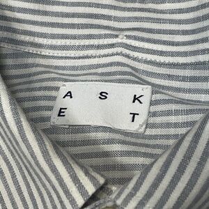 ASKET The Linen Shirt Grey Stripe Button Down 100% Linen MINT CONDITION!!